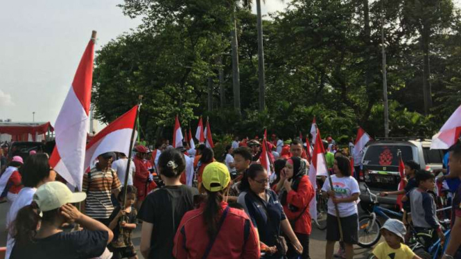 Peserta parade NKRI di kawasan Patung Kuda, Jakarta, Minggu, 20 November 2016