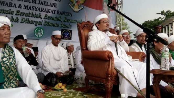 Rizieq Shihab saat memberikan ceramah di Kota Serang Banten.