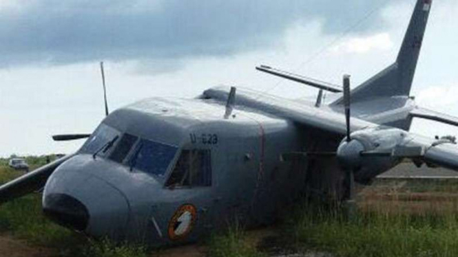 Pesawat Cassa U 623 TNI AL mengalami kecelakaan