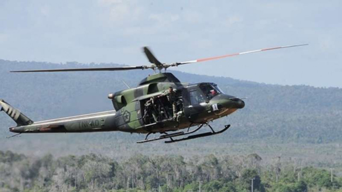 Ilustrasi Helikopter Bell 412 TNI AD  