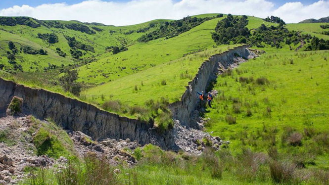 Great Wall New Zealand yang ada karena gempa 7,8 SR