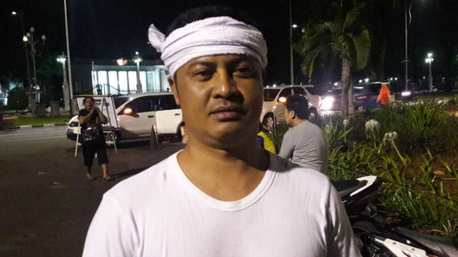 Nursalim, pengusaha rental mobil asal Kendiri yang ikut Aksi Bela Islam III.