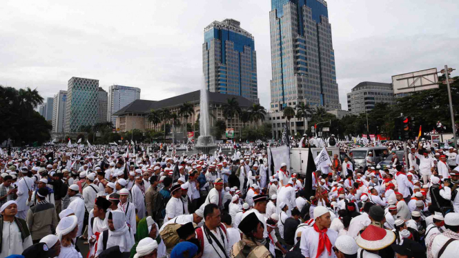 Ilustrasi aksi damai umat Islam di Jakarta