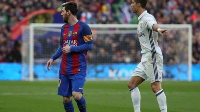 Lionel Messi dan Cristiano Ronaldo dalam duel El Clasico