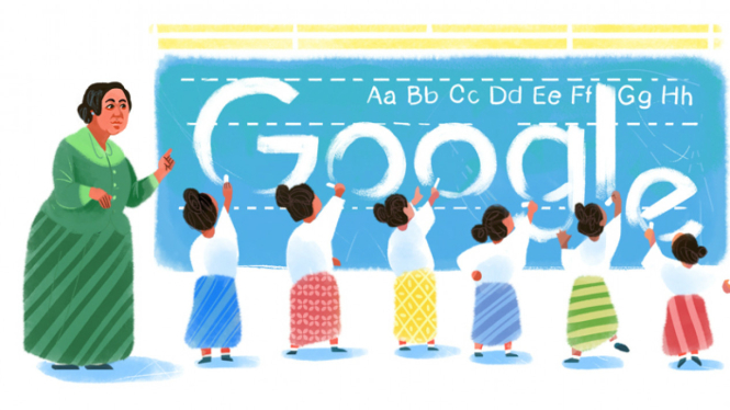 Doodle Google peringati ulang tahun Dewi Sartika