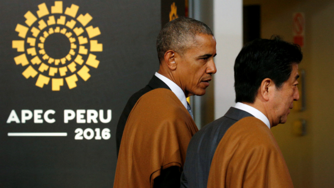 Presiden AS Barack Obama dan Perdana Menteri Jepang Shinzo Abe.