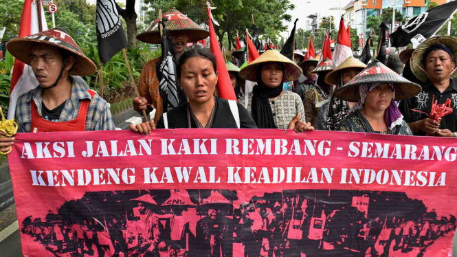 Ilustrasi/Aksi warga penolak berdirinya semen rembang di Jawa Tengah