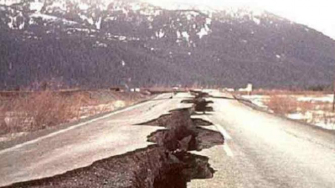 Ilustrasi gempa bumi.
