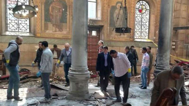 Gereja St Mark's Cathedral milik kelompok Kristen Koptik yang menjadi sasaran serangan bom di Mesir/Ilustrasi.