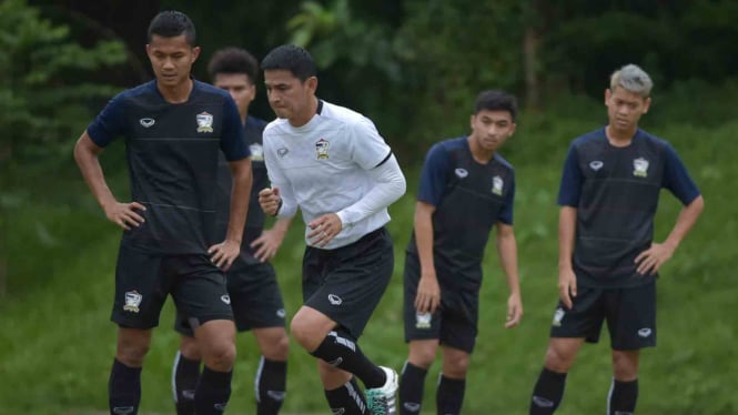 Timnas Thailand Gelar Latihan Jelang Laga Lawan Timnas Indonesia