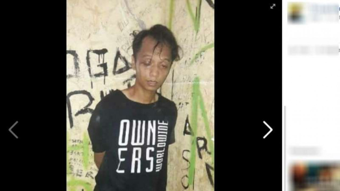 Irwansyah (32), pelaku penyerangan siswa SD di Nusa Tenggara Timur saat baru diamankan Polsek Sabu Barat, Selasa (13/12/2016)