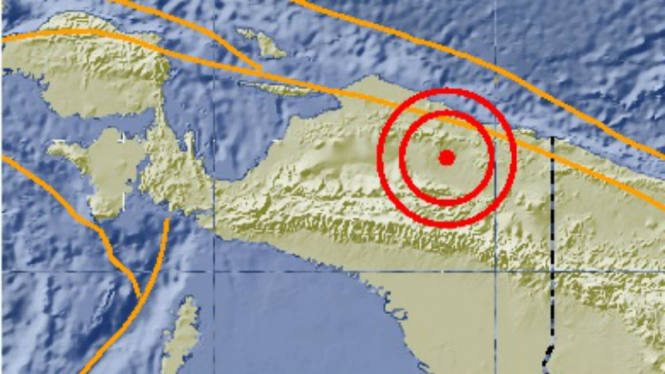 Lokasi gempa di Sarmi Papua