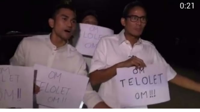 Cawagub Sandiaga Uno parodi om telolet om