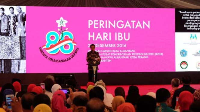 Presiden Joko Widodo pada Peringatan Hari Ibu di Serang, Banten