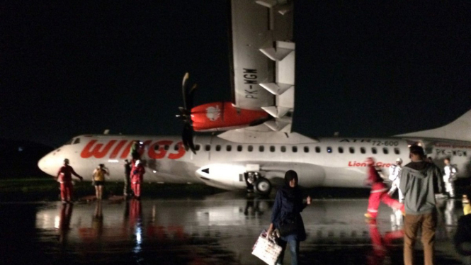 Pesawat Wings Air ATR-72-600 tergelincir di Bandara Ahmad Yani Semarang