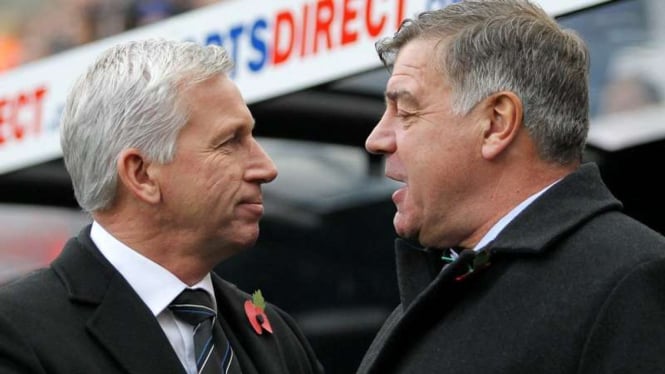 Alan Pardew (kiri) dan Sam Allardyce (kanan)