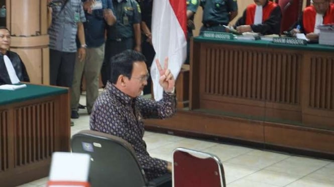 Basuki Tjahaja Purnama alias Ahok di PN Jakarta Utara.