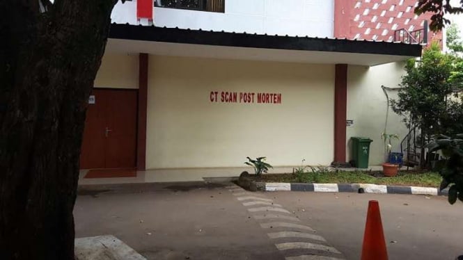 Suasana di kamar jenazah RS Polri.