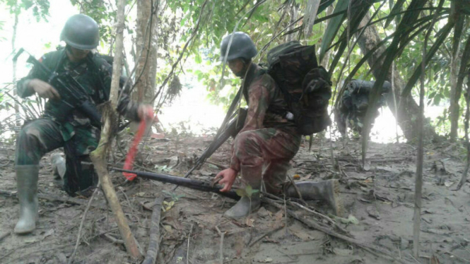 Senjata api yang ditemukan di perbatasan RI-Papua Nugini