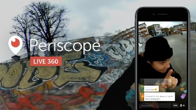 Ilustrasi video streaming 360 Periscope.