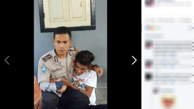 Brigadir LR Supriyadi, anggota polisi asal Lombok yang melindungi seorang pencuri ayam dari amuk massa.