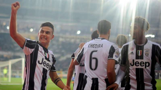 Selebrasi gol para pemain Juventus.