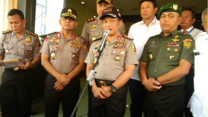 Kapolri Jenderal Tito Karnavian dalam kunjungannya di Mapolda Sumatera Selatan, Senin (9/1/2016)