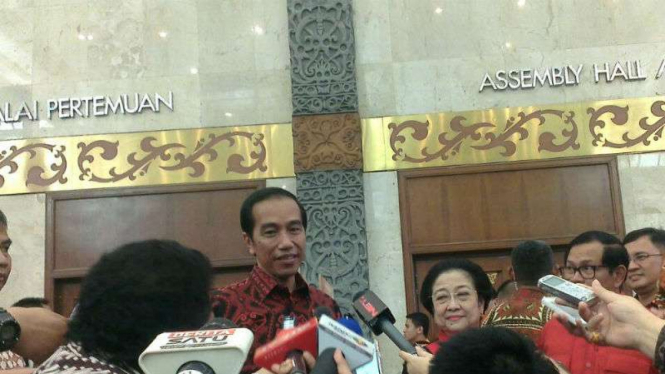 Presiden Jokowi dan Megawati Soekarnoputri usai acara HUT PDIP