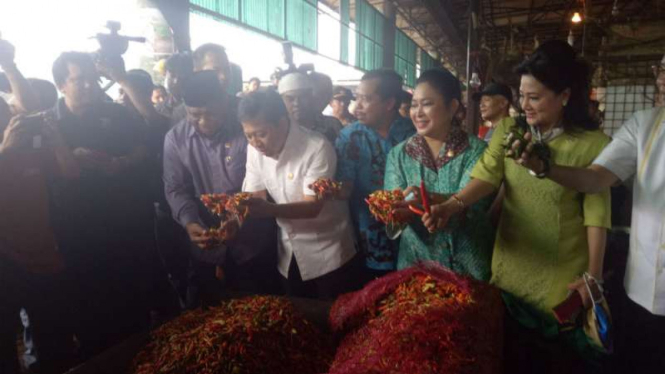 Ketua DPR Setya Novanto dan sejumlah anggota Dewan tinjau harga cabe 