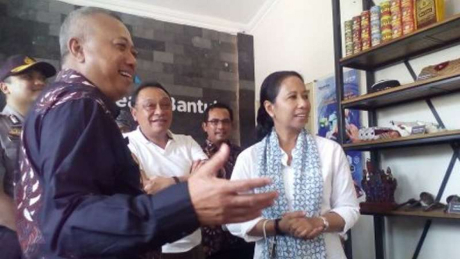 Menteri BUMN, Rini Soemarno, saat di Rumah Kreatif Bantul, Yogyakarta, beberapa waktu lalu.