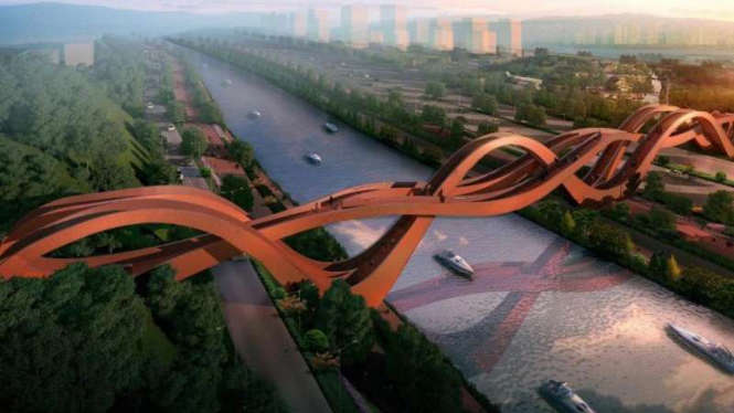 Jembatan Lucky Knot di China.