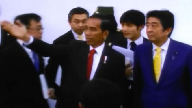 Presiden Joko Widodo dan Perdana Menteri Jepang Shinzo Abe.