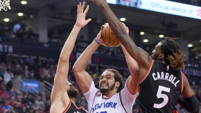 Pertandingan NBA antara Toronto Raptors melawan New York Knicks