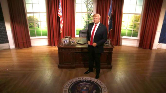 Patung lilin Donald Trump, di Madame Tussauds London, Inggris