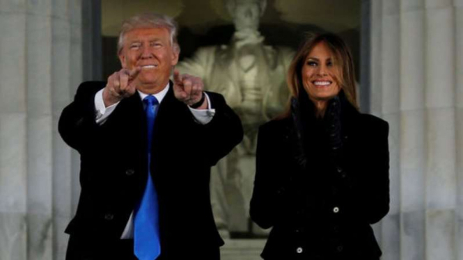 Presiden AS, Donald John Trump, dan istrinya, Melania.