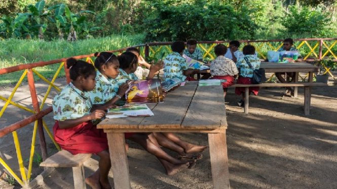 Taman Baca Sekolah Pedalaman di Papua Barat.