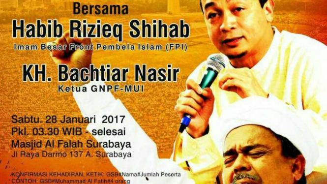 Poster acara Gerakan Subuh Berjemaah di Masjid Al-Falah Surabaya.