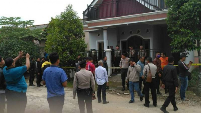 Rumah yang dijadikan lokasi bunuh diri Bripda Saka di Kota Palembang Sumatera Selatan, Kamis (26/1/2017).