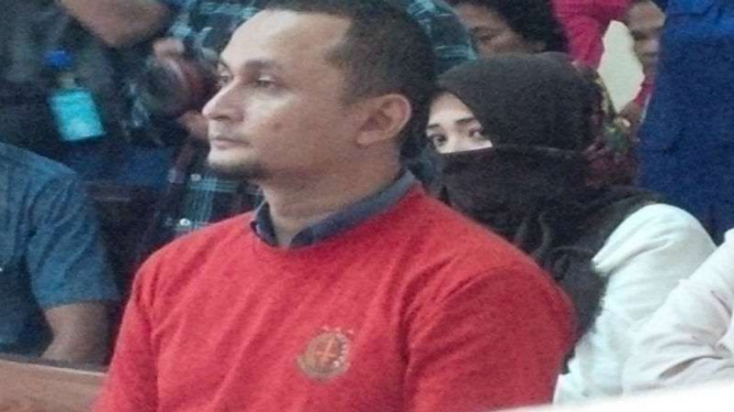 AKP Ichwan Lubis di ruang sidang di PN Medan