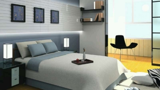 sketsa desain interior kamar tidur