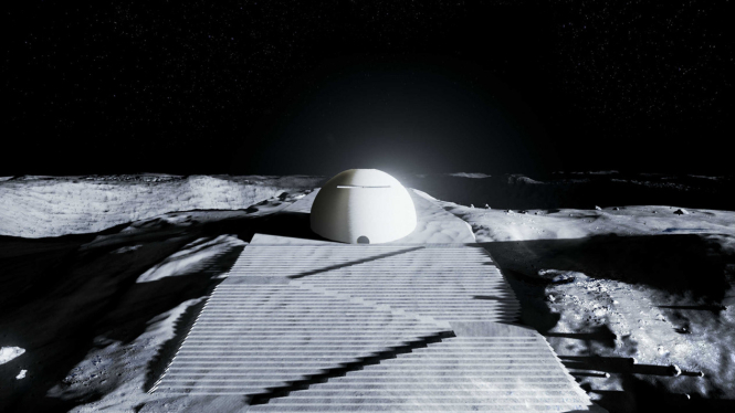 Desain kuil di dekat kutub selatan Bulan 