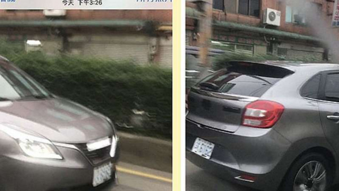 Suzuki Baleno hatchback kepergok di jalanan Taiwan.