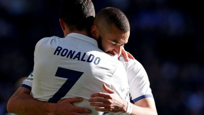 Pemain Real Madrid, Karim Benzema dan Cristiano Ronaldo