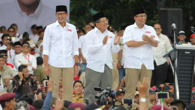 Presiden PKS Sohibul Iman, dalam kampanye akbar Anies-Sandi.