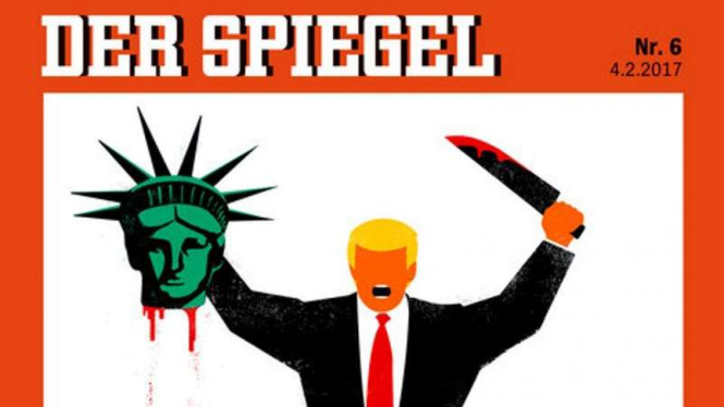 Kartun Trump di majalah Der Spiegel.