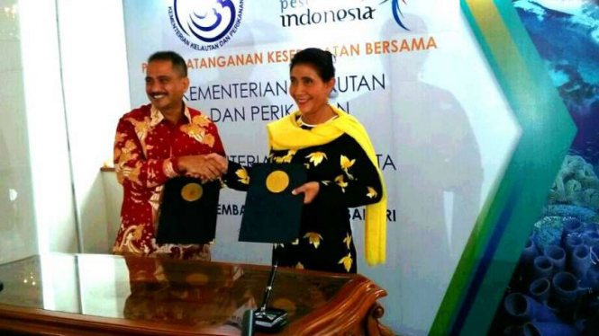 Menteri Pariwisata, Arief Yahya dan Menteri KKP, Susi Pudjiastuti