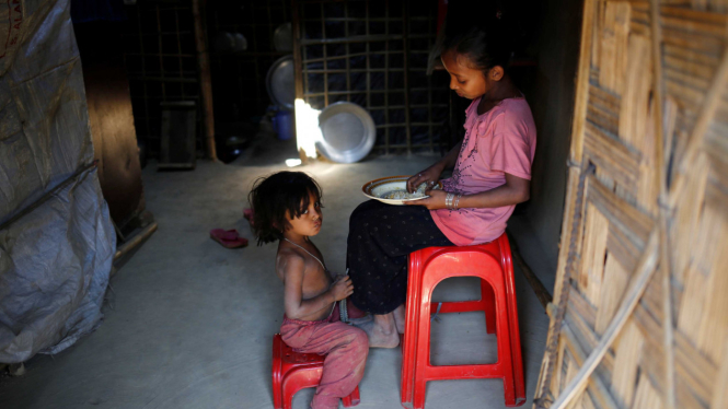 Kehidupan sehari-hari pengungsi Rohingya di Camp Cox Bazar, Bangladesh.