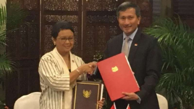 Menteri Luar Negeri Indonesia dan Singapura.