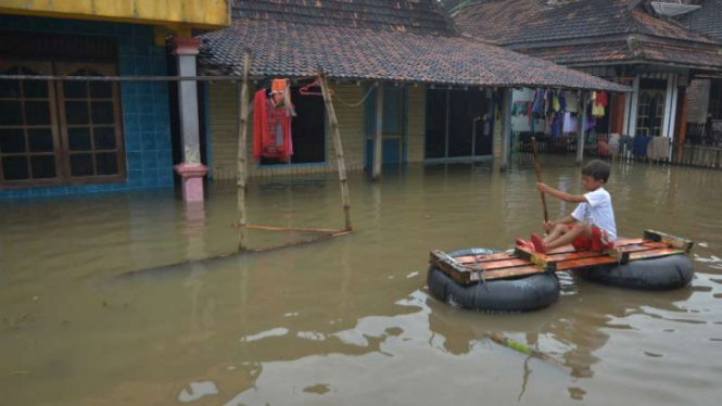 Banjir yang merendam wilayah Pati Jawa Tengah baru-baru ini. Sebanyak 25 desa dilaporkan terendam air.