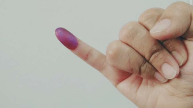 Ilustrasi jari usai memberikan hak suara.